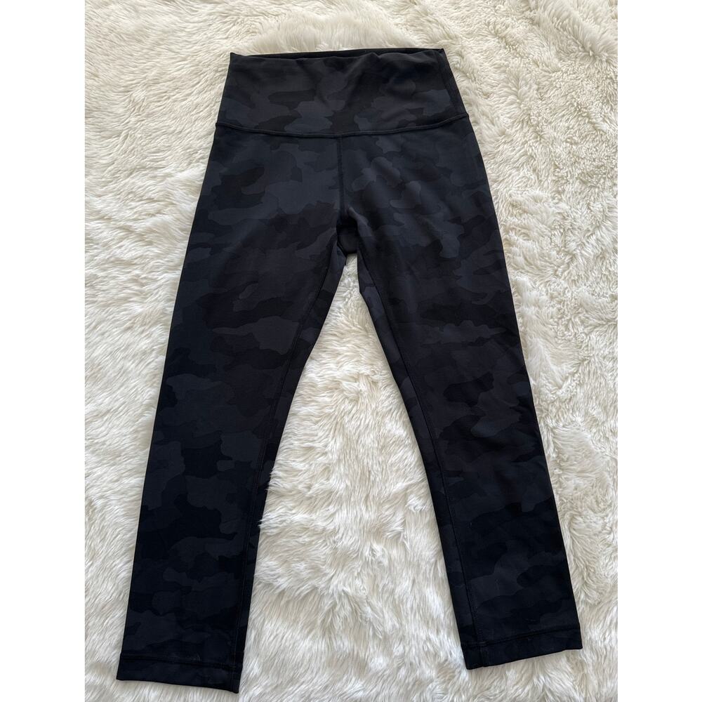 Lululemon Wunder Train High Rise Crop 21" Heritage 365 Camo Deep Coal Sz 6